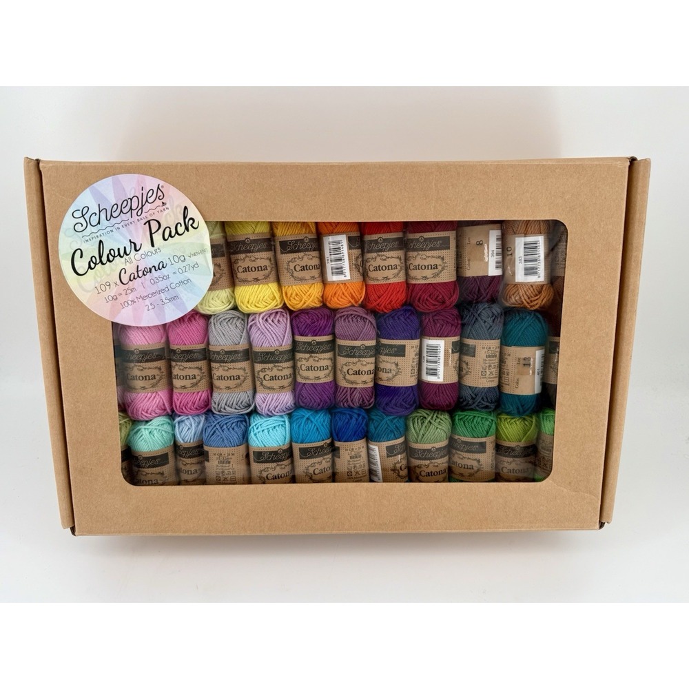 Scheepjes Catona Colour Pack • 109 Mini Balls • 100% Mercerized Cotton Set New